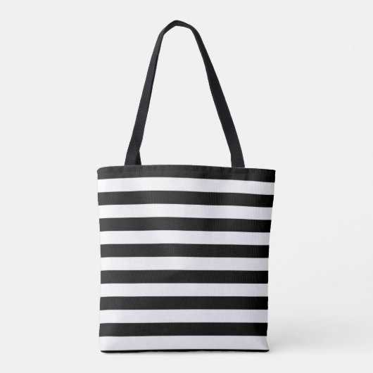Roze lamingos, zwart, witte strepen, speciaal gepe tote bag (Achterkant)