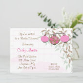 Roze lamlantaarns kaart (Staand voorkant)