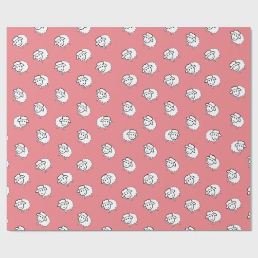 Roze lammeren cadeaupapier (Vlak)