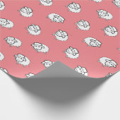 Roze lammeren cadeaupapier (Hoek)