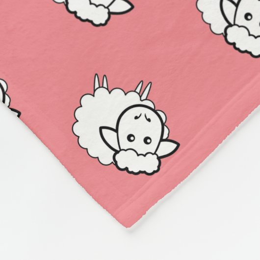 Roze lammeren fleece deken (Hoek)