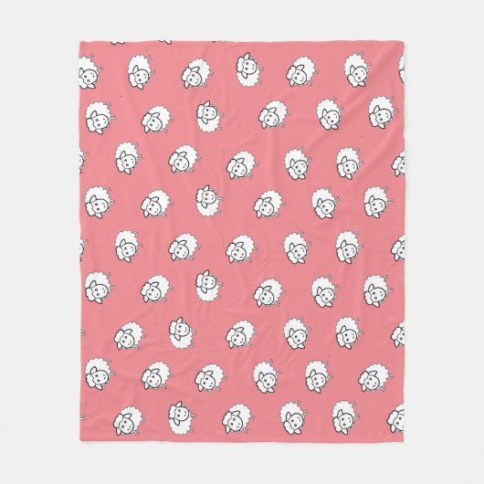 Roze lammeren fleece deken (Voorkant)