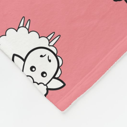 Roze lammeren fleece deken (Hoek)