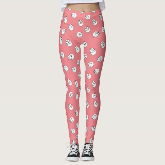 Roze lammeren leggings (Voorkant)