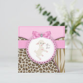 Roze Lammetje Baby Shower Kaart (Staand voorkant)