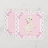 Roze Lammetje Baby Shower Kaart (Voorkant / Achterkant)