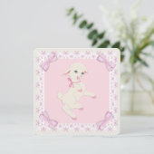 Roze Lammetje Baby Shower Kaart (Staand voorkant)