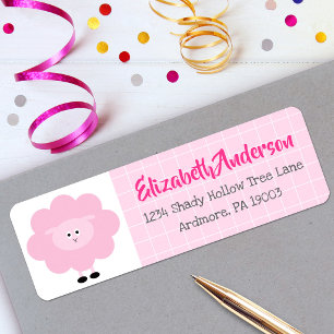 Roze Lammetje Baby Shower Mooie Kawaii Moderne Adr Etiket