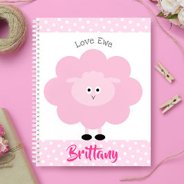 Roze Lammetje Lief Je Gepersonaliseerde Naam Scrip Notitieboek