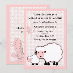 Roze lamp Baby Girl Shower Kaart