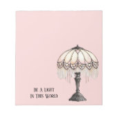 Roze Lamp Wees Een Licht Notitieblok (Voorkant)