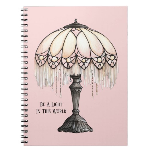 Roze Lamp Wees Een Licht Notitieboek (Voorkant)