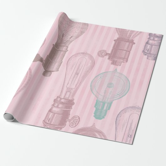  roze lampen Retro Lovers Electricia Cadeaupapier (Uitgerold)