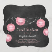 Roze lampionnen op uitnodiging van Chalk Sweet Six (Voorkant / Achterkant)