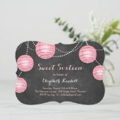 Roze lampionnen op uitnodiging van Chalk Sweet Six (Staand voorkant)