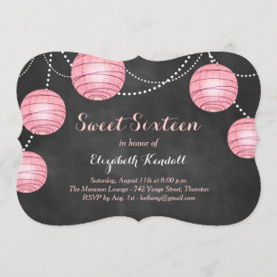 Roze lampionnen op uitnodiging van Chalk Sweet Six