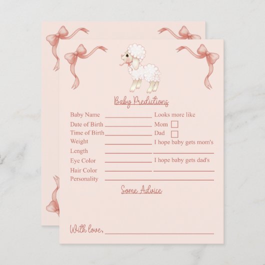 Roze lampjes Baby shower Voordicaties en advies (Voorkant / Achterkant)
