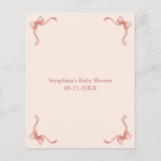 Roze lampjes Baby shower Voordicaties en advies (Achterkant)