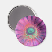 Roze Lampwork Glas Daisy Blank Trippy Magnet (Voorkant / Achterkant)