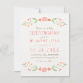 Roze Land Bloemen Bruiloft Save The Date (Voorkant)