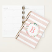 Roze Land Bloemen Monogram Planner (Display)