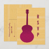 Roze Land Guitar RSVP Briefkaart (Voorkant / Achterkant)