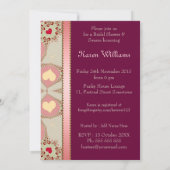 Roze land Harten Vrijgezellenfeest Partij Uitnodig Kaart (Achterkant)