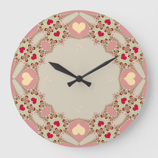 Roze land Love Height Wall Clock Grote Klok (Voorkant)