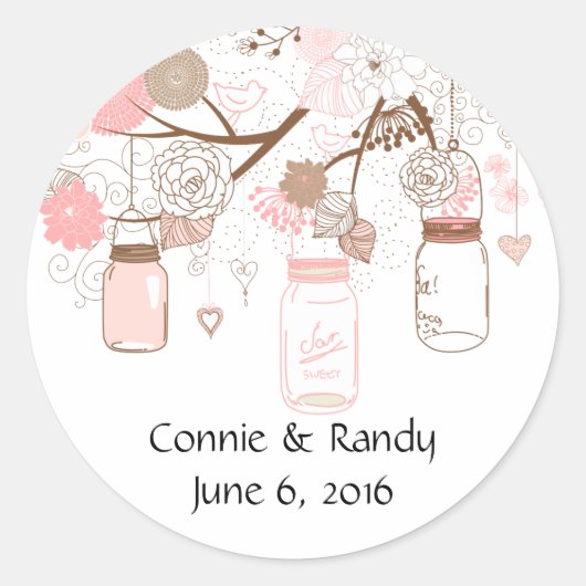 Roze Land Mason Jar Stickers (Voorkant)