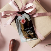 Roze Land Roos Cowboy laarzen Westerne bruiloft Cadeaulabel