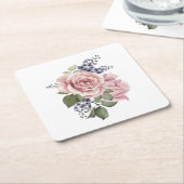 Roze Land Roos Kartonnen Onderzetters (Schuin)