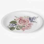 Roze land roos papieren bordje (Gekanteld)