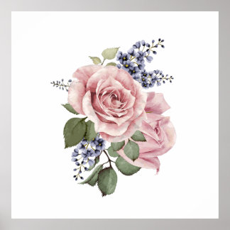 Roze Land Roos Poster