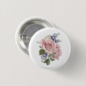 Roze Land Roos Ronde Button 3,2 Cm (Voorkant /achterkant)