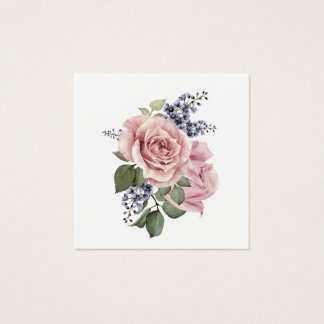 Roze Land Roos Vierkante Visitekaartjes