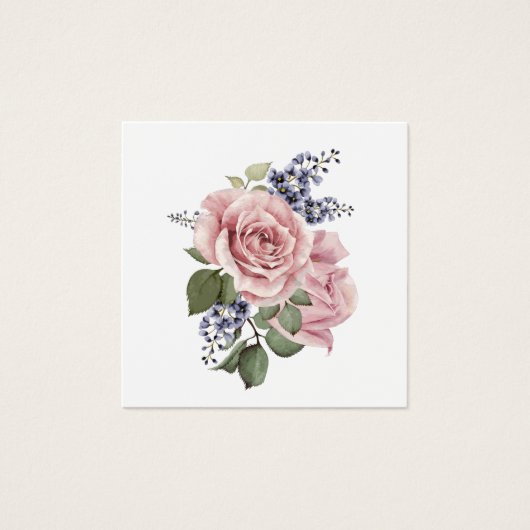 Roze Land Roos Vierkante Visitekaartjes (Voorkant)