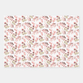 Roze Land Rustieke Wildflowers Inpakpapier Vel (Voorkant)