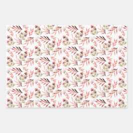 Roze Land Rustieke Wildflowers Inpakpapier Vel