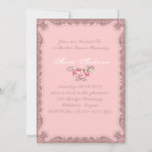 Roze Land Vrijgezellenfeest Tea Party Uitnodiging (Achterkant)