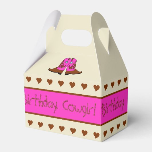 Roze land Westerne Cowgirl Boots Party Gift Box Bedankdoosjes (Voorkant Zijde)