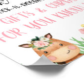 Roze landbouwdieren Birthday Party Sign Poster (Hoek)