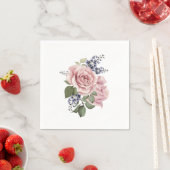 Roze landelijke roos servet (Insitu)