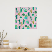 Roze landelijke zuidwesterse cactussen Cactusplant Poster (Keuken)