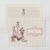 Roze landenkeukenbergkaarten briefkaart (Voorkant / Achterkant)