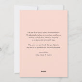 Roze landritueel script | Vakantieknopkaart Feestdagenkaart (Achterkant)