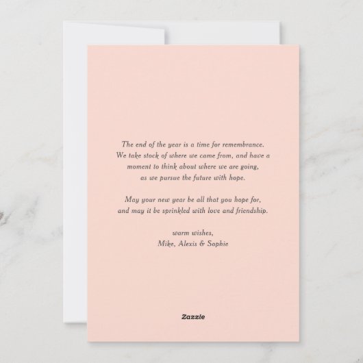 Roze landritueel script | Vakantieknopkaart Feestdagenkaart (Achterkant)