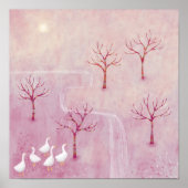 Roze landschapsverf poster (Voorkant)