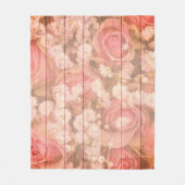 Roze landtekening fleece deken (Voorkant)