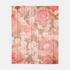 Roze landtekening fleece deken