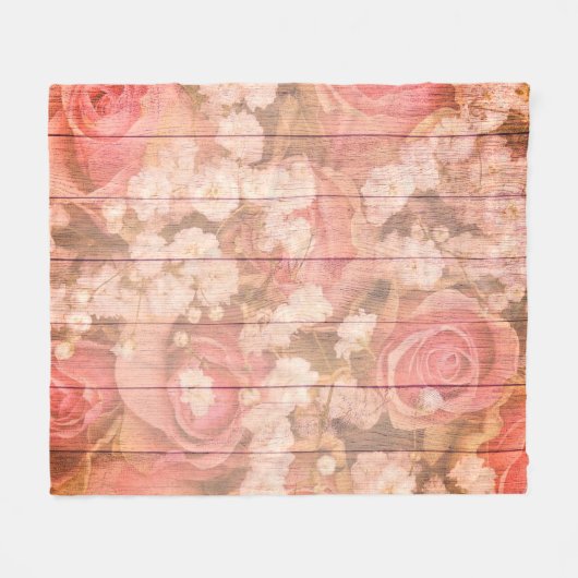 Roze landtekening fleece deken (Voorkant (Horizontaal))